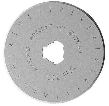 OLFA Rotationsklinge RB45-10 - Ø 45 mm VPE 10 Kreismesser Stahl 0,30 mm für gerade Schnitte | Standard scharf - 10 Messerklingen (FL-C0000611301) Bild-01