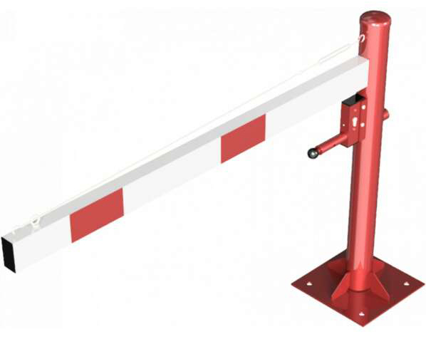 Schake Drehschranke - Schrankenbaum 100 x 50 mm ODP weiß | rot  - 1500 mm