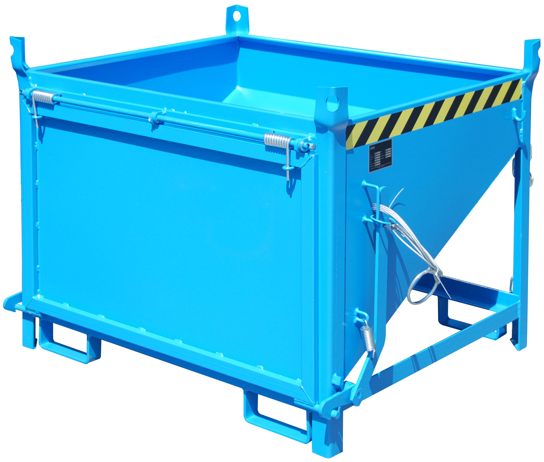 Bauer Silobehälter SGK-50 - RAL 5012 Silowanne 500 Liter für Stapler mit Zugseil - Silotrichter lichtblau pulverbeschichtet (BA-4437-13-0000-3) Bild-01