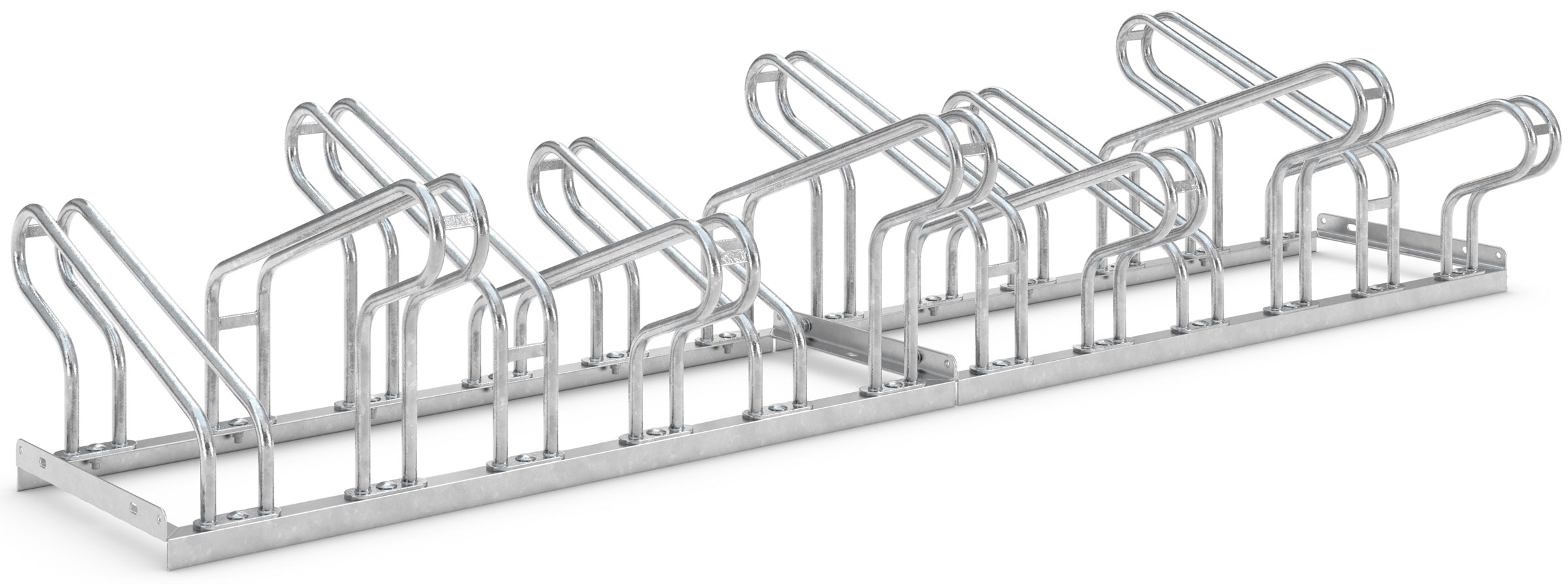 WSM Fahrradständer Bügelparker 2162 BF Stahl - 12 Einstellplätze Fahrradparker einseitig befahrbar breit - Radabstand 390 mm - Bügelparker Stahl verzinkt  (WSM-105700071) Bild-01