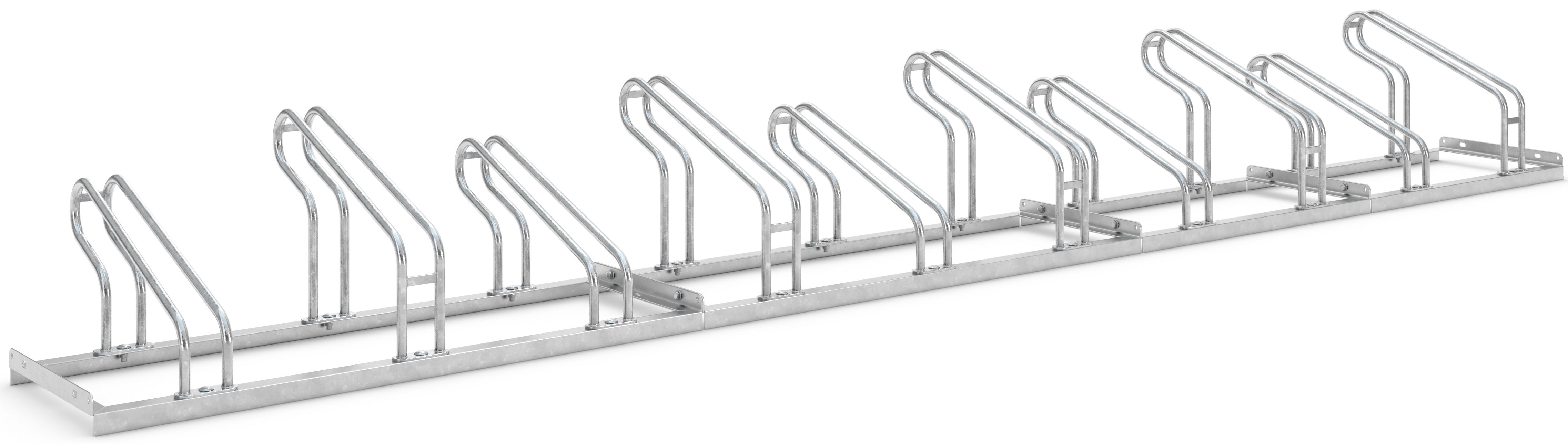 WSM Fahrradständer Bügelparker 2060 BF Stahl - 10 Einstellplätze Fahrradparker einseitig befahrbar breit - Radabstand 390 mm - Bügelparker Stahl verzinkt  (WSM-105700067) Bild-01