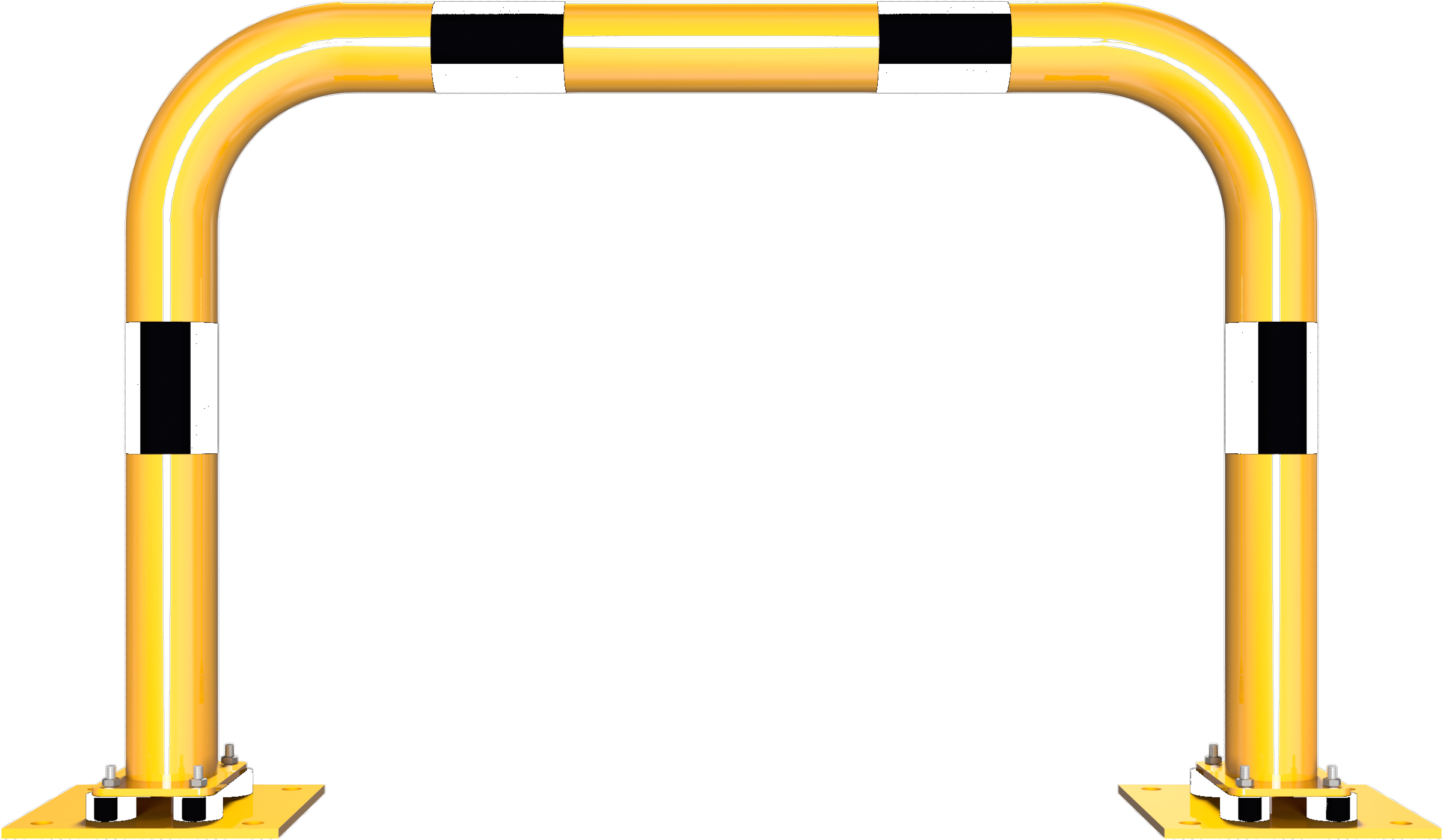 Schake Rammschutzbügel Stahl neigbar OD Ø 76 mm gelb | schwarz - 1000 x 650 mm