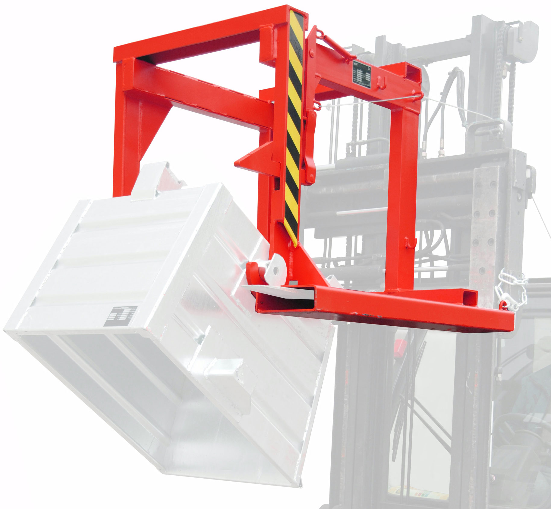 Bauer Stapelkippbehälter Traverse BST-U-30 - RAL 3000 Kippvorrichtung mechanisch für Kippmulde 300 Liter - Schuttmulde feuerrot pulverbeschichtet (BA-4421-18-0000-2) Bild-01