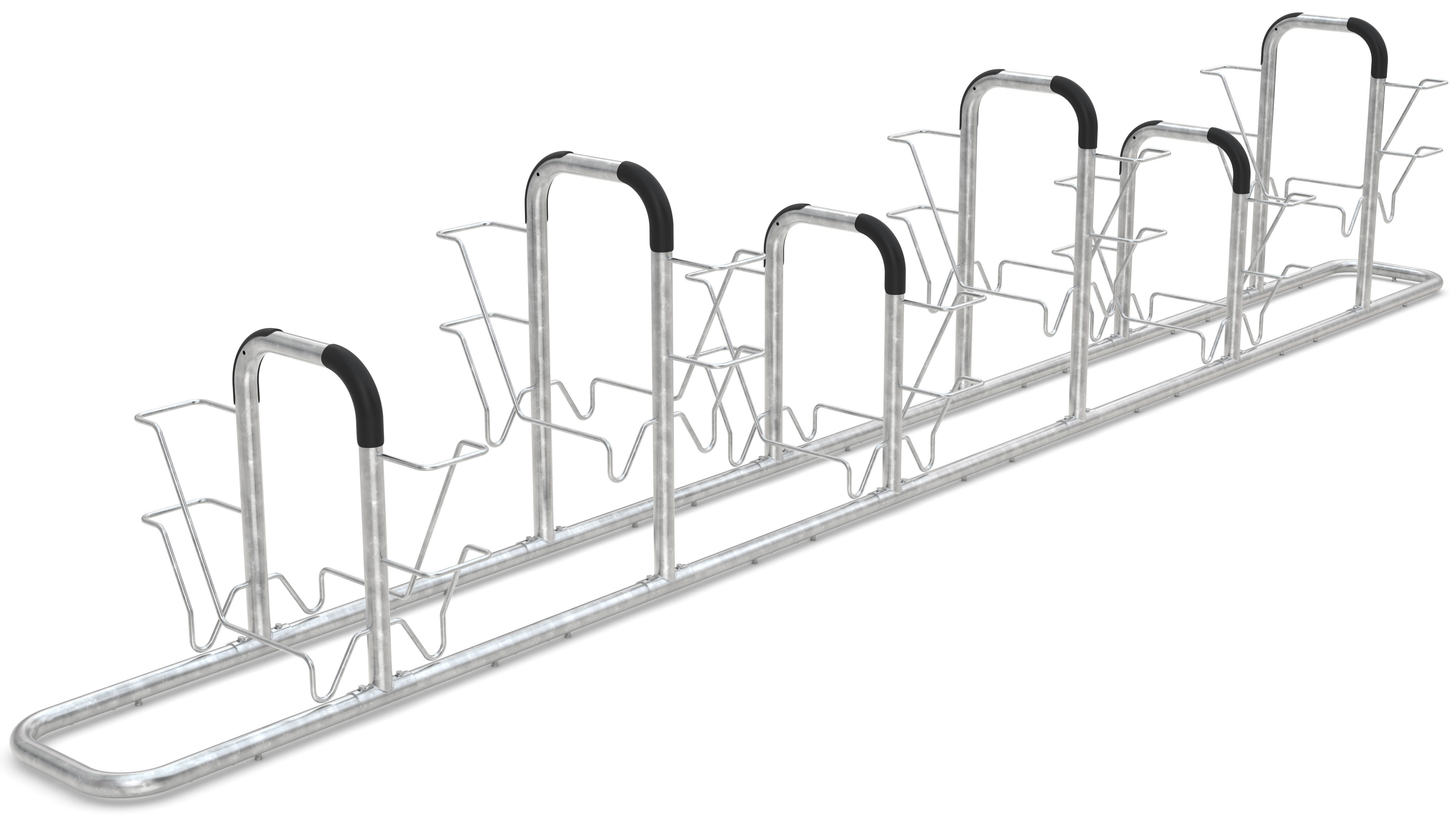 WSM Fahrradständer Anlehnbügel 6112 Stahl - 12 Einstellplätze Fahrradanlehnsystem zweiseitig befahrbar - Bügelparker Stahl verzinkt  (WSM-105800169) Bild-01