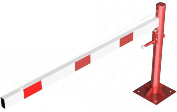 Schake Drehschranke - Schrankenbaum 100 x 50 mm ODV weiß | rot  - 2000 mm