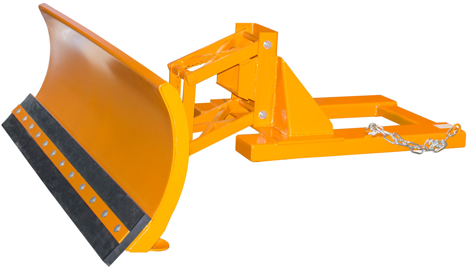 Bauer Schneepflug SCH-U-G-180 Schneeschild mit Gummischürfleiste für Gabestapler - Schneeräumer gelborange pulverbeschichtet (BA-4428-55-0000-1) Bild-01
