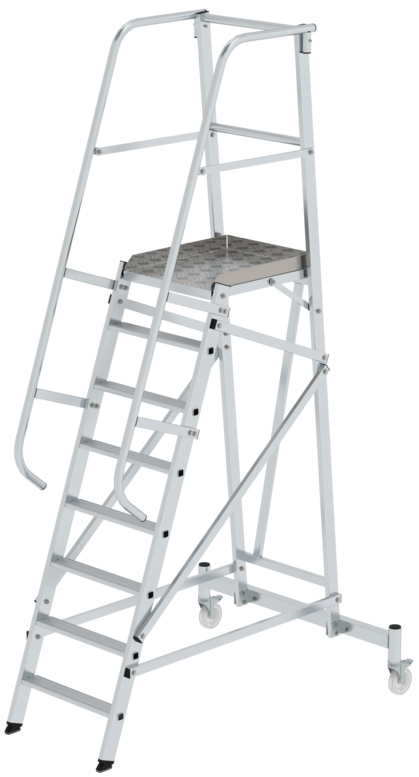Günzburger Plattformleiter Alu 8 Stufen Leiter fahrbar - einseitig begehbar (GB-52508) Bild-01