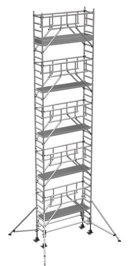 Rollgerüst ZARGES MultiTower S-PLUS 1T 0,75x2,50m - AH 12,35m