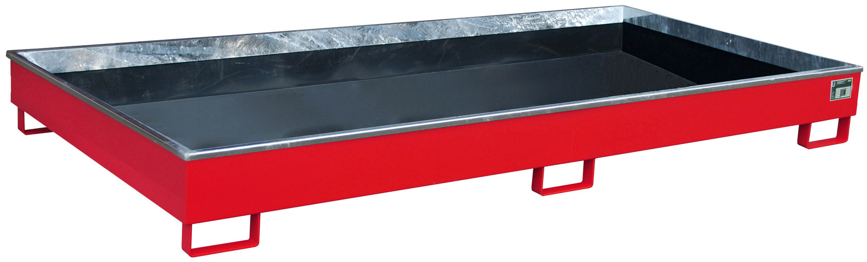Bauer Regalwanne Stahl RW 2700-1 PE - RAL 3000 Auffangbehälter mit PE-Einsatz für Regalfeldlänge 2700 mm - Stahlwanne feuerrot pulverbeschichtet mit 240 Liter Auffangvolumen  (BA-4518-53-0000-2) Bild-01