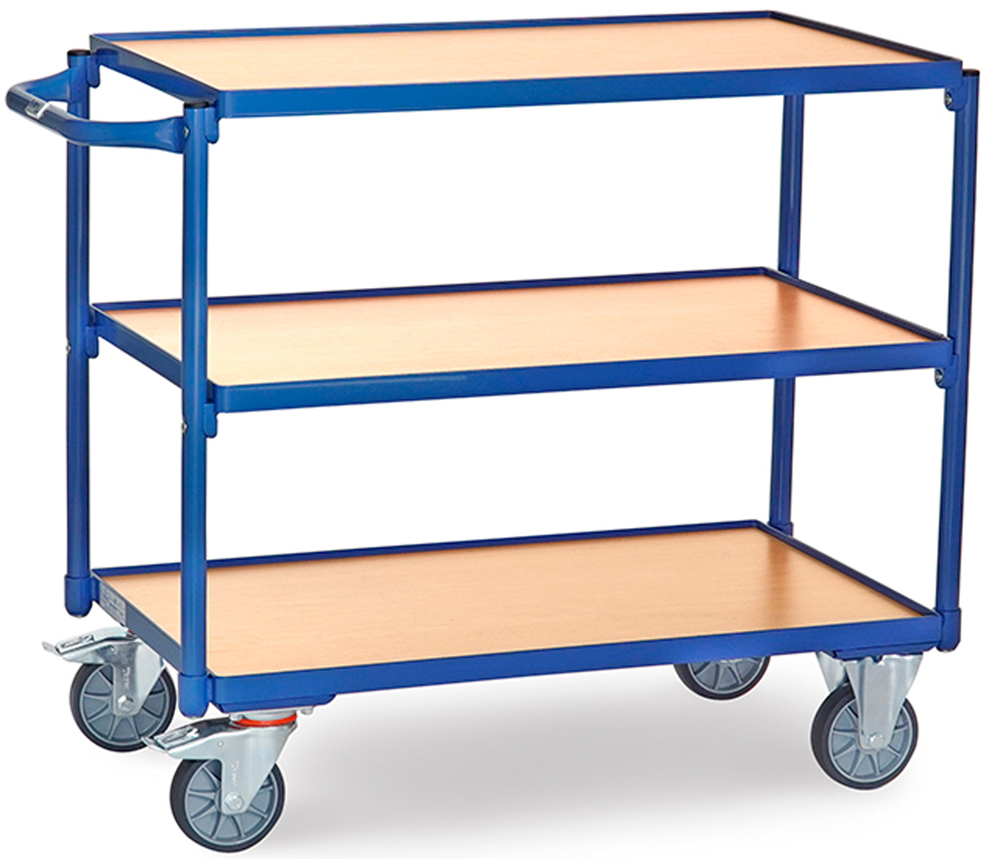 Fetra Tischwagen SW leicht mit drei Holzplattformen 850 x 500 mm