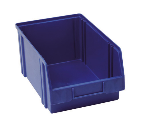 Regalwerk BERT Sichtlagerkasten Größe 4 blau Kasten aus hochwertigem Polystyrol (RW-B9-13102-BLAU) Bild-01