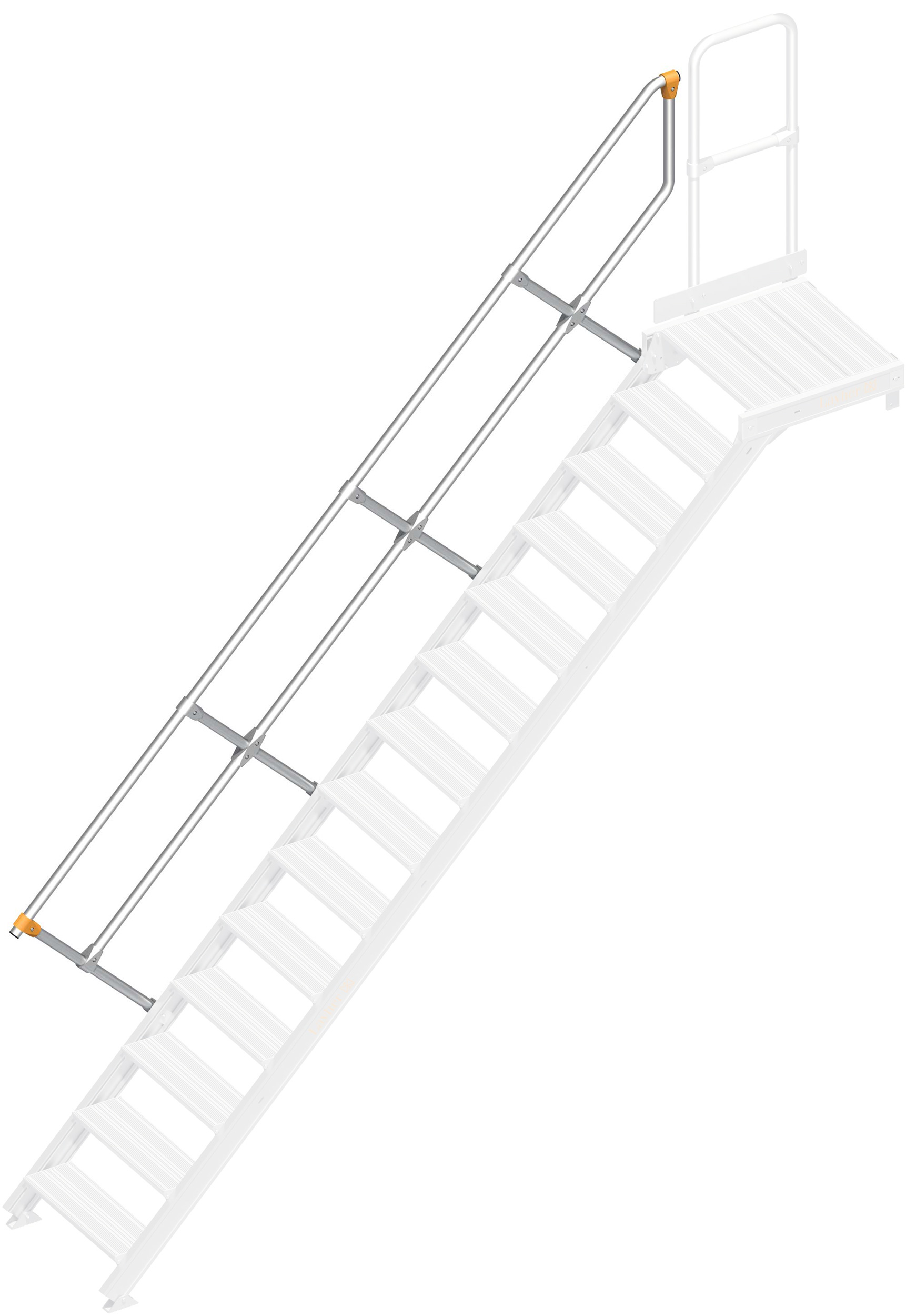Layher Handlauf Plattformtreppe | Überstieg 45° 14 Stufen