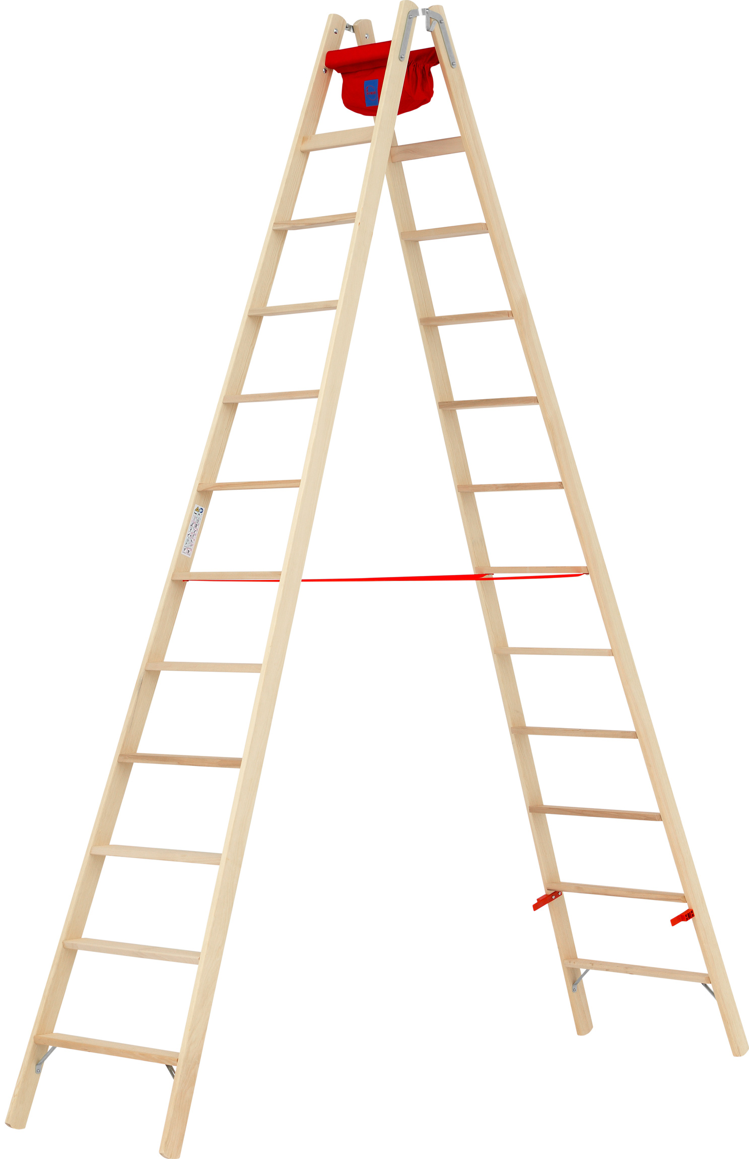 Hymer Stehleiter Holz 2x12 Stufen