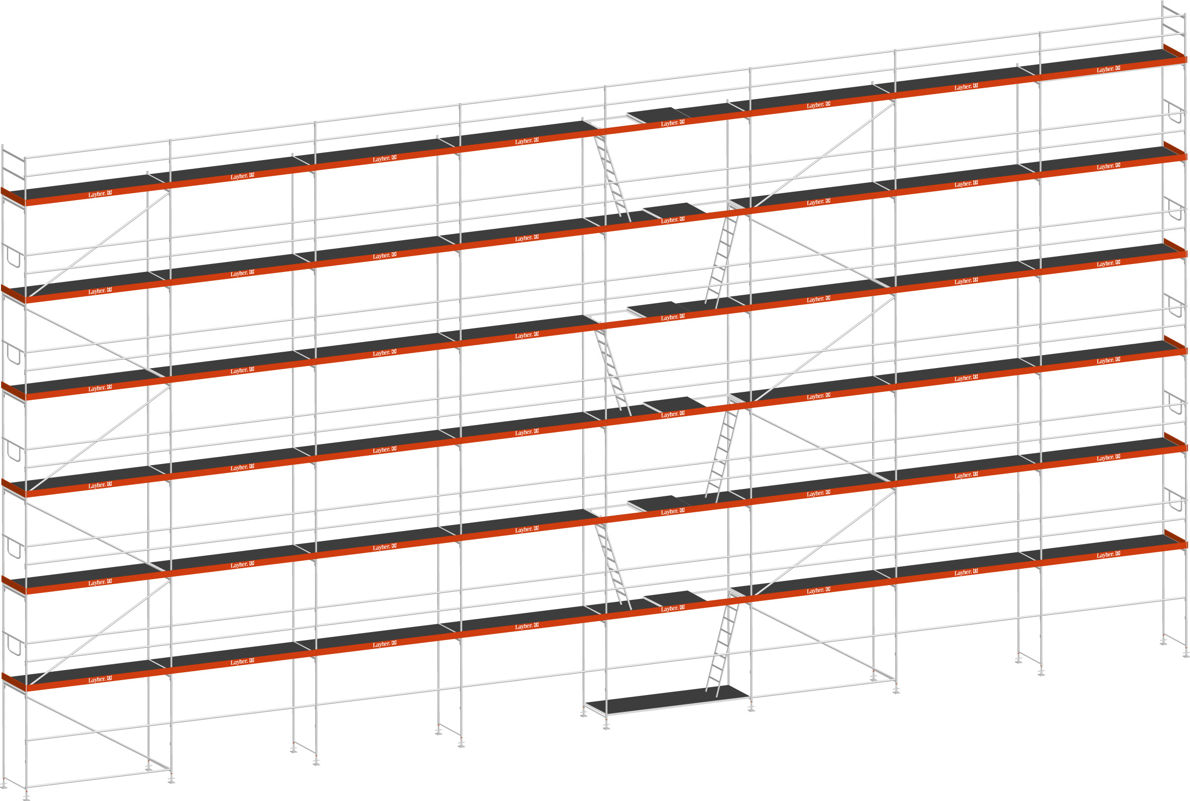 Layher Blitz Gerüst 70 Stahl mit Robustboden 349 m²
