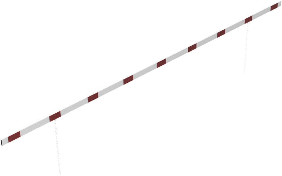 Schake Höhenbegrenzer Barriere 100 x 50 mm weiß | rot einseitig reflektierend - 6000 mm Alubarriere mit seitlichen Schutzkappen und Stahlketten (SK-4117.60B) Bild-01