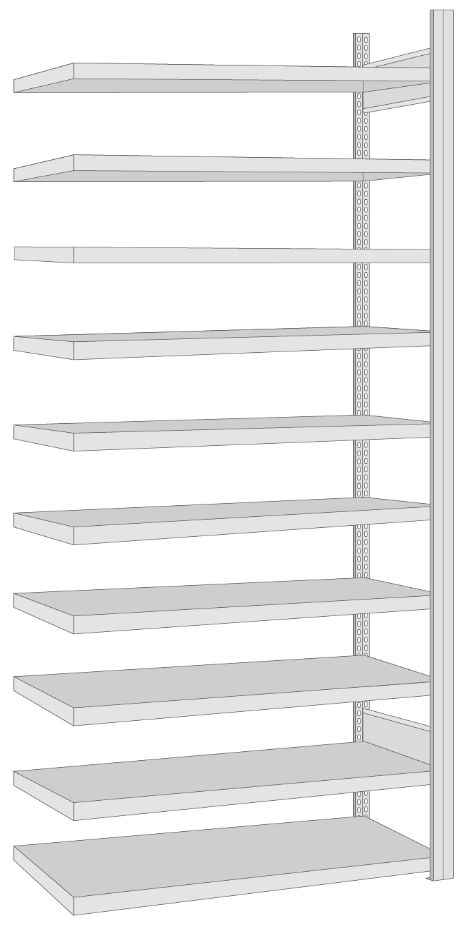 Regalwerk BERT Sichtlagerkastenregal Anbaufeld 2000 x 875 x 400 mm  (RW-B3-80027-K) Bild-02