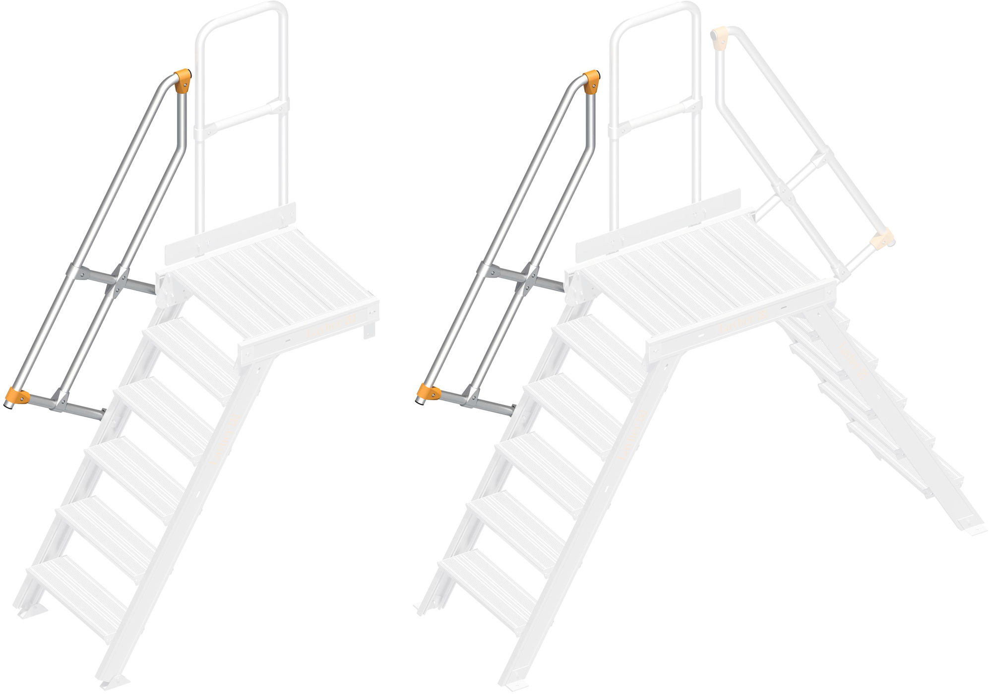 Layher Handlauf Plattformtreppe | Überstieg 60° 6 Stufen