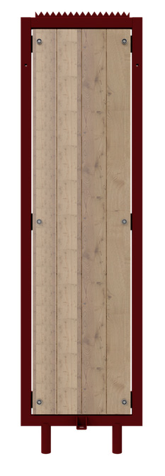 Schake Hochsicherheitszaun Typ Captus Holz - 0,70 x 2,40 m Zaunelement mit Holztafel | Fichte/Tanne kesseldruckimprägniert - Stahlrahmen RAL 3003 (SK-3B2407-HSH) Bild-01