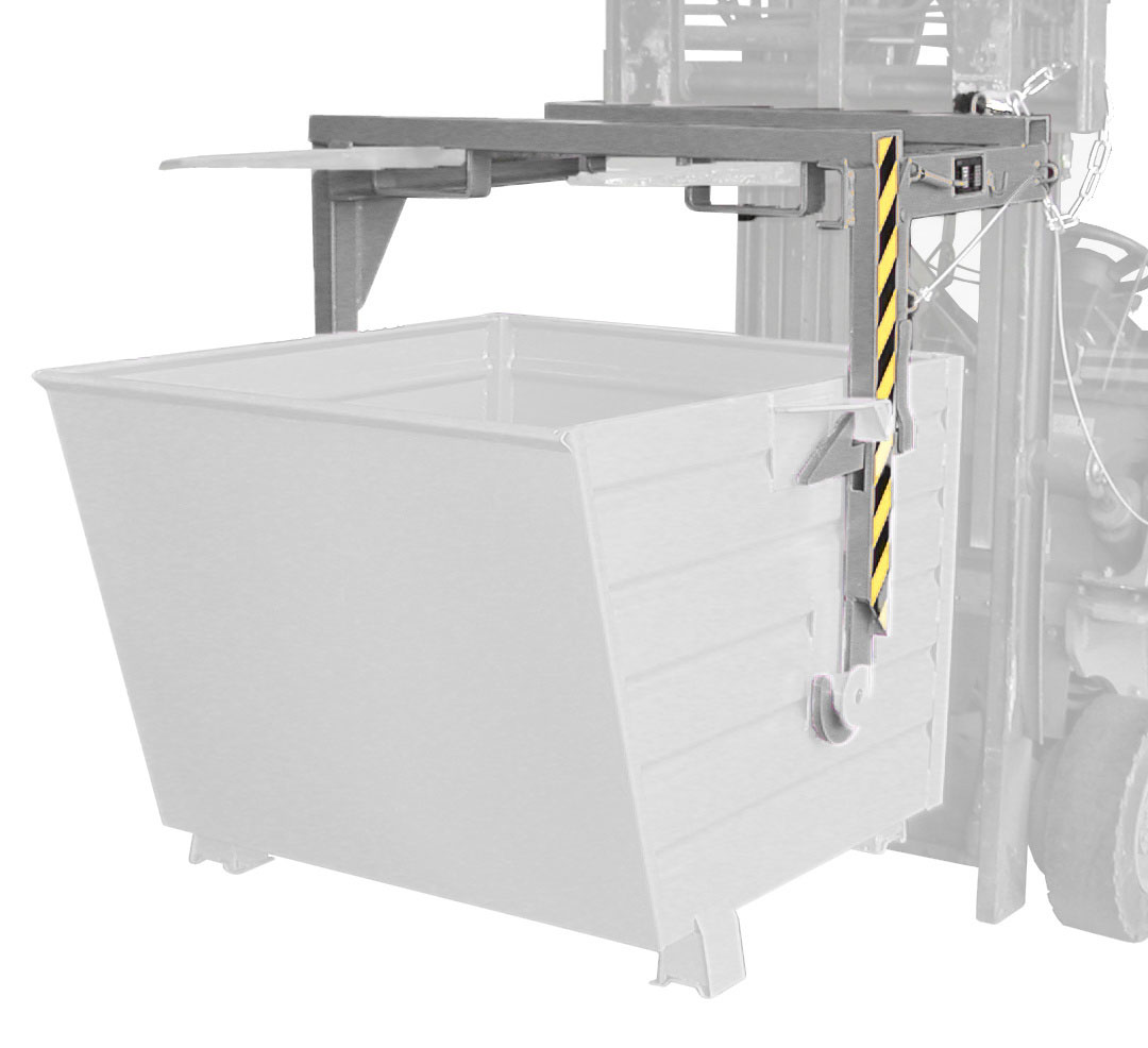 Bauer Stapelkippbehälter Traverse BST-55 - RAL 7005 Kippvorrichtung mechanisch für Kippmulde 550 Liter - Schuttmulde mausgrau pulverbeschichtet (BA-4421-02-0000-5) Bild-01