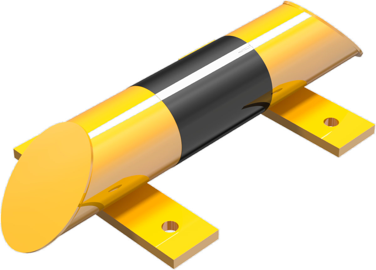 Schake Rammschutz-Balken Stahl OD Ø 76 mm gelb | schwarz - 400 mm