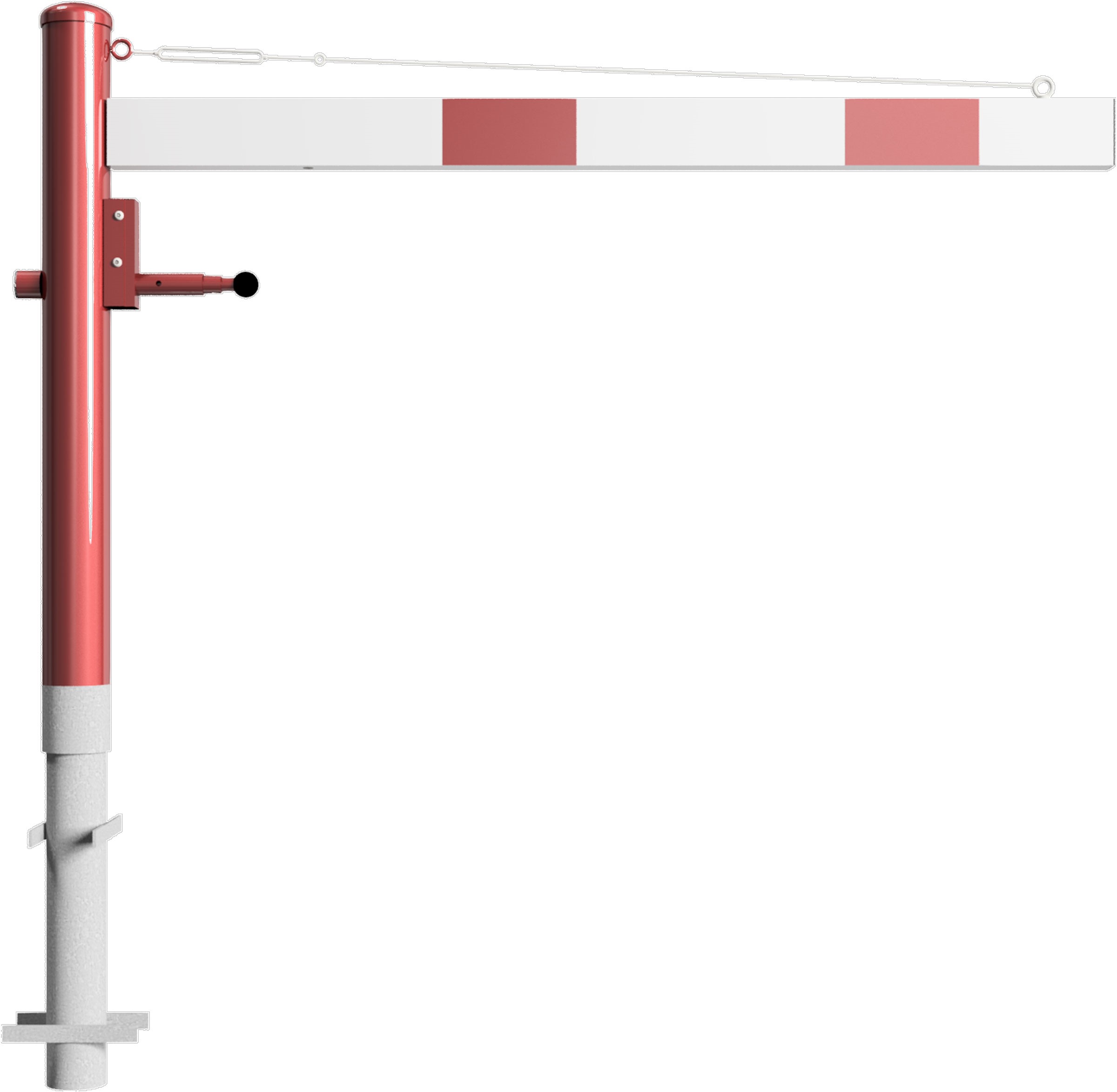 Schake Drehschranke - Schrankenbaum 100 x 50 mm OEV weiß | rot - 1500 mm