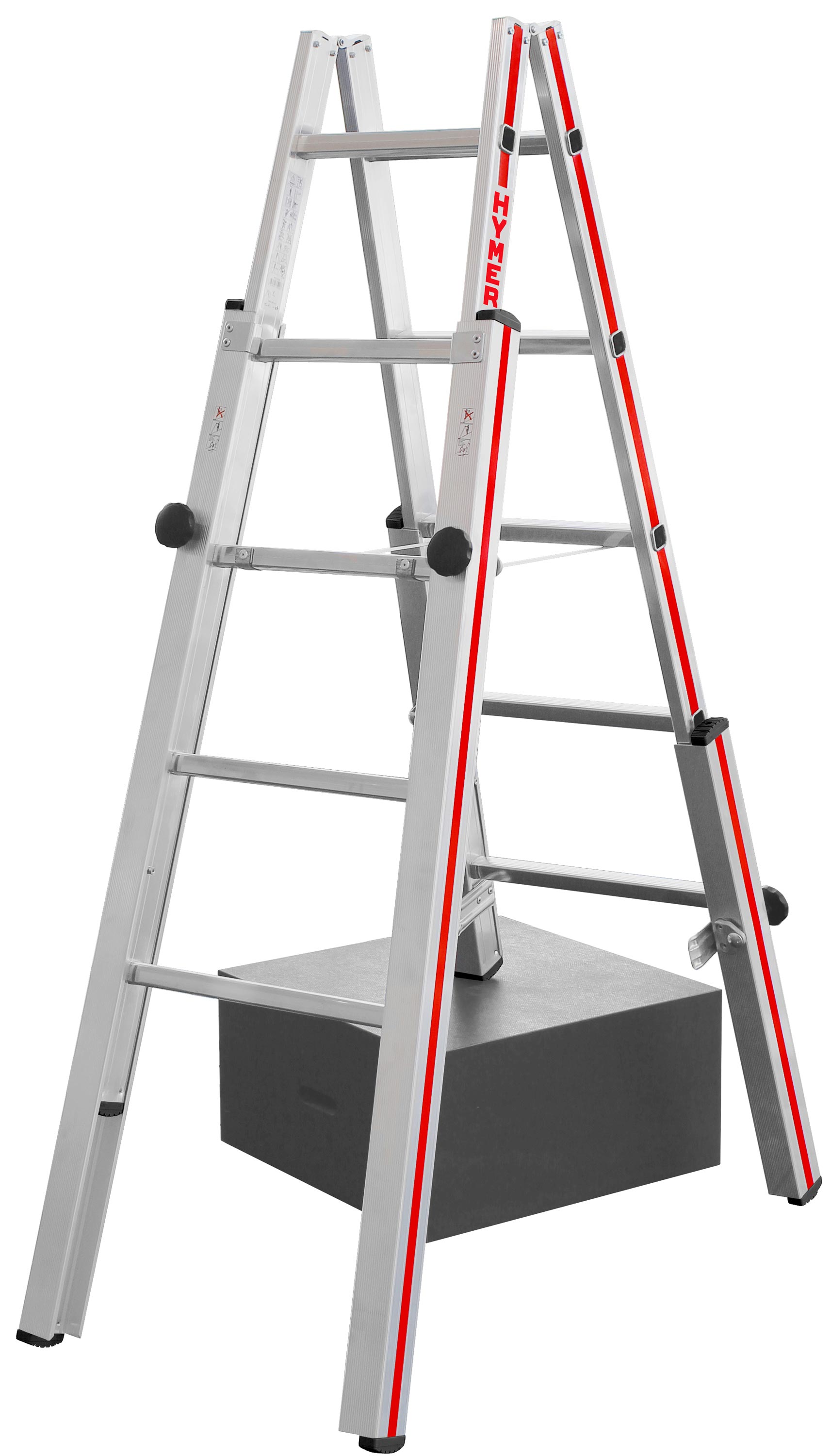 Vorschau: Hymer Treppenstehleiter SC 40 Alu 2x5 Sprossen Leiter aus dem Handwerkerprogramm (HY-412310) Bild-02