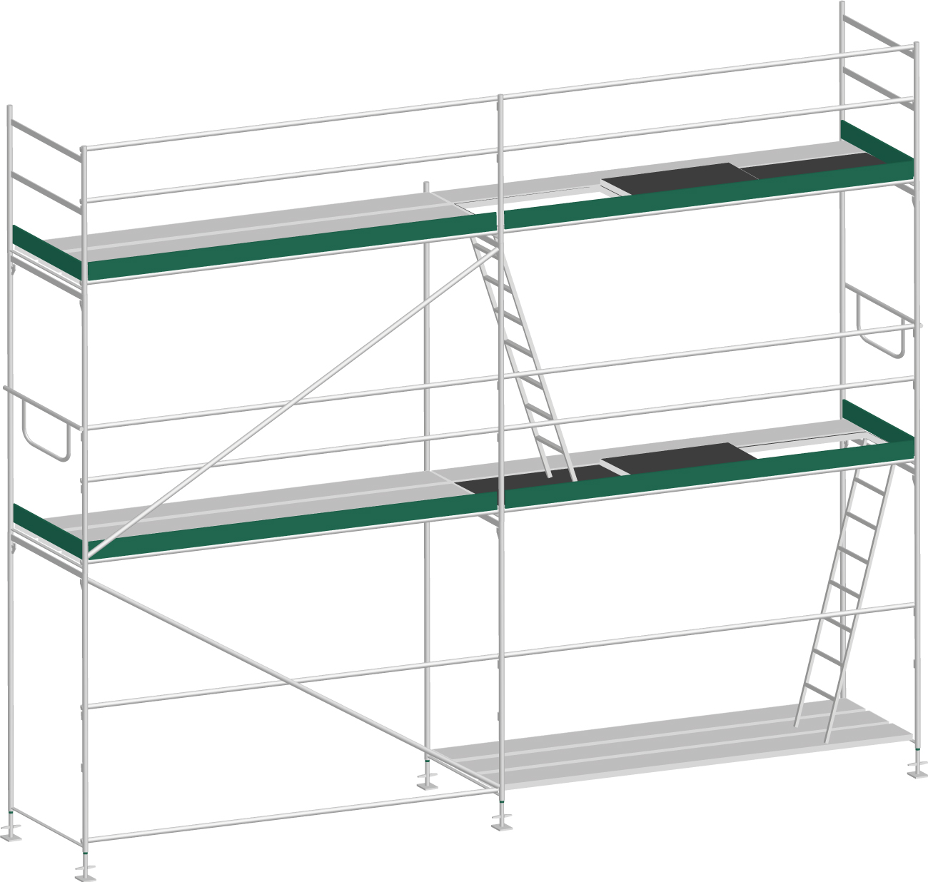 MJ Gerüst UNI 70 Stahl mit Stahlboden 31 m² - 5,00 x 6,20 m