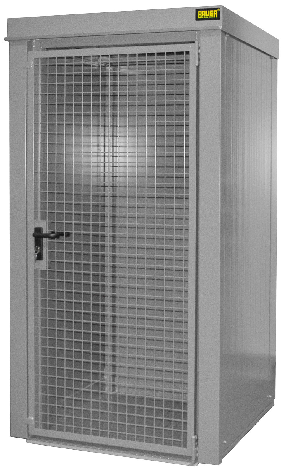 Bauer Gasflaschen-Container Stahl GFC-B M0 - RAL 7005 Gasflaschenlager mausgrau pulverbeschichtet mit Tränenblechboden und Doppelflügeltor - Stahlschrank für 12 Flasche Ø 230 mm (BA-4477-30-0000-5) Bild-01