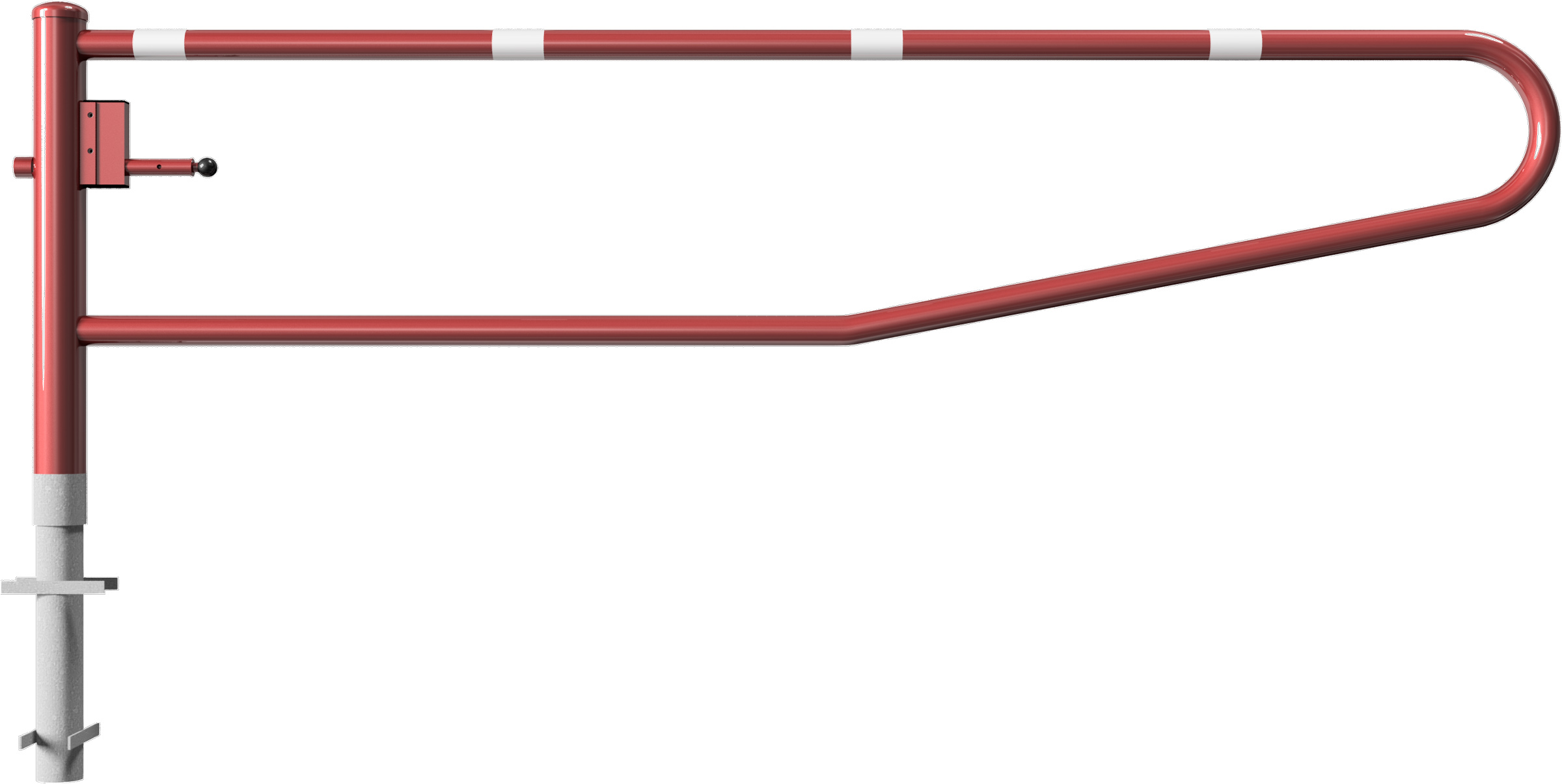 Schake Drehschranke - Schrankenbaum Ø 60 mm OEP rot | weiß - 3000 mm