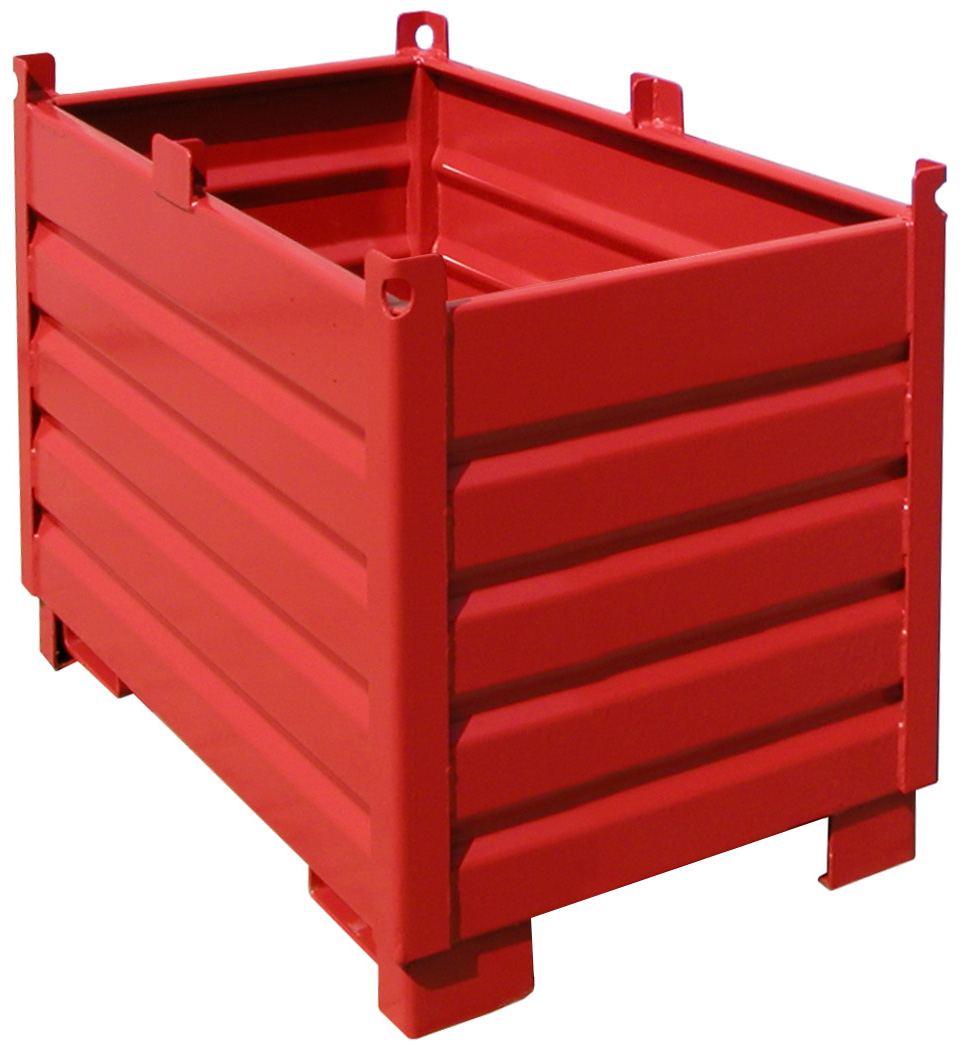 Bauer Sammelbehälter-System SBS-500 - RAL 3000 Stapelbehälter 500 Liter für Stapler - Schuttmulde feuerrot pulverbeschichtet (BA-4511-01-0000-2) Bild-01