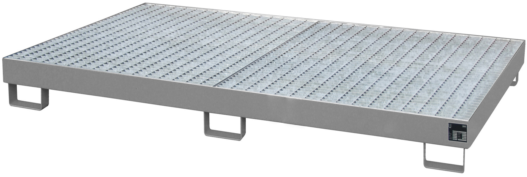 Bauer Regalwanne Stahl RW-GR 2200-1 - RAL 7005 Auffangbehälter mit Gitterrost für Regalfeldlänge 2200 mm - Stahlwanne mausgrau pulverbeschichtet mit 240 Liter Auffangvolumen (BA-4518-50-0000-5) Bild-01