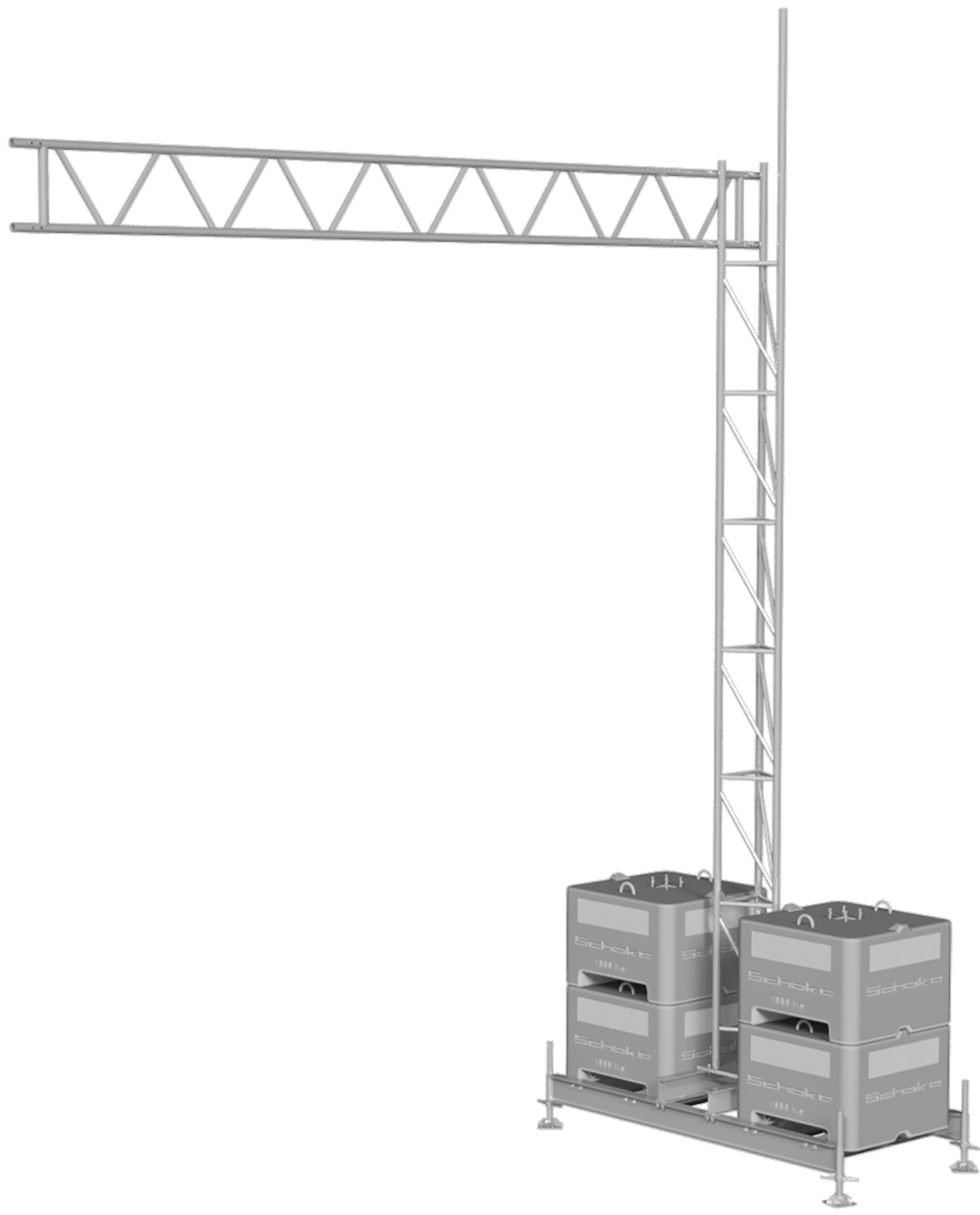 Schake Aufstellvorrichtung Gittermast mit Kragarm