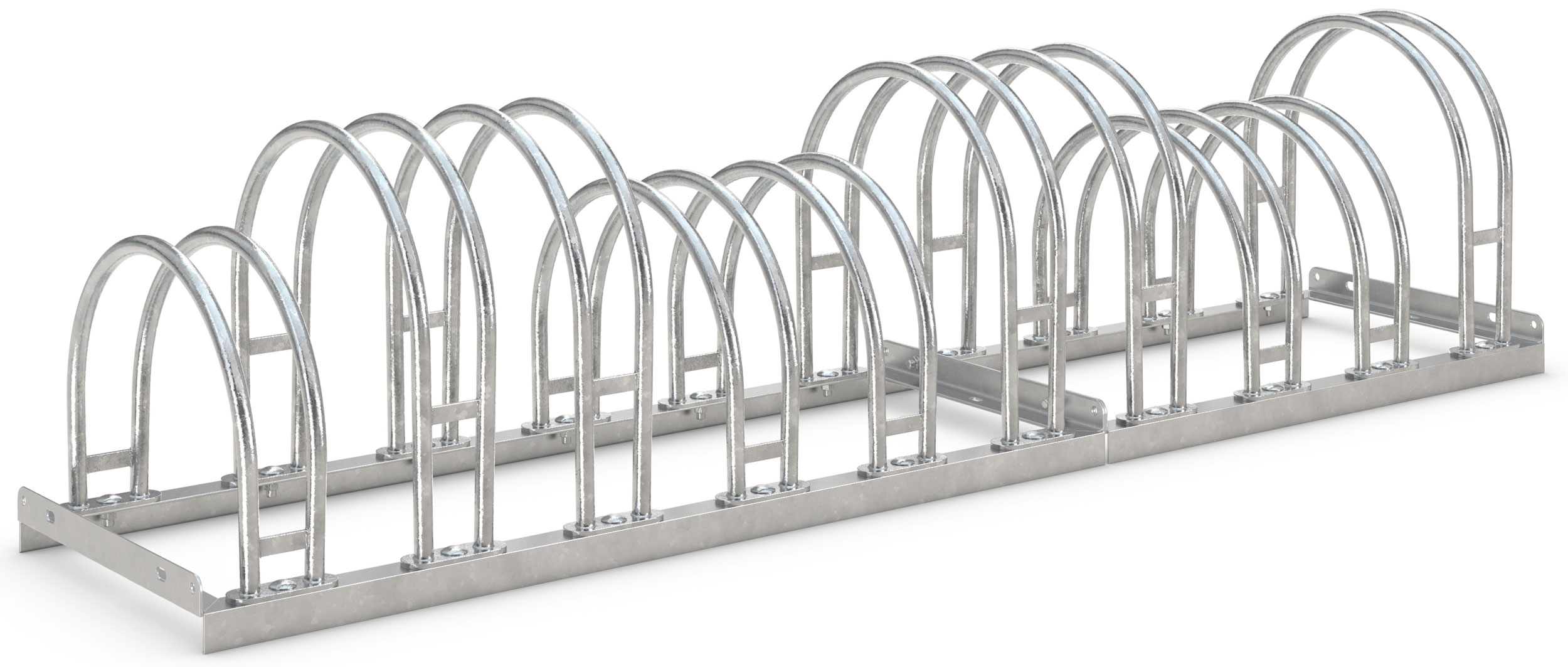 WSM Fahrradständer Bogenparker 5160 Stahl - 10 Einstellplätze Fahrradparker zweiseitig befahrbar - Standparker Stahl verzinkt  (WSM-105800045) Bild-01