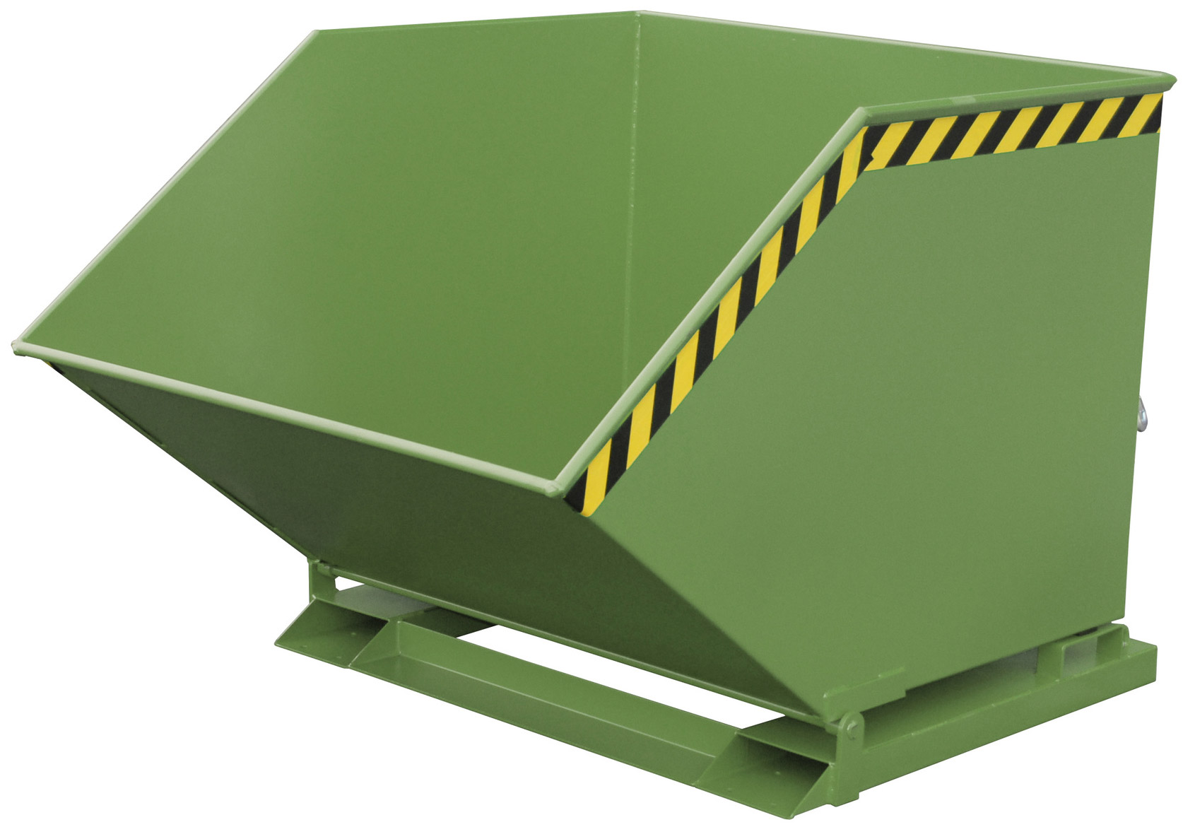 Bauer Muldenkipper SKK-1000 - RAL 6011 Kippmulde 1000 Liter für Stapler mit Ablasshahn - Schuttmulde resedagrün pulverbeschichtet (BA-4541-12-0000-4) Bild-01