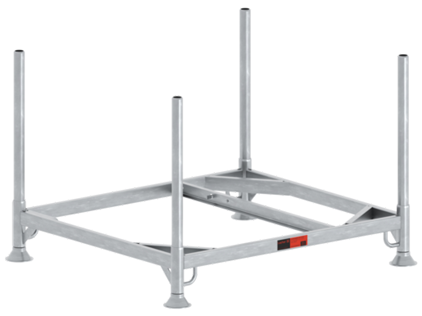 Layher Rohrpalette Kompaktgeländer 1,37 x 1,22 x 0,97 m Rohrpalette für 32 Blitz Kompaktgeländer | 1500 kg Belastung (LG-5105.110) Bild-01