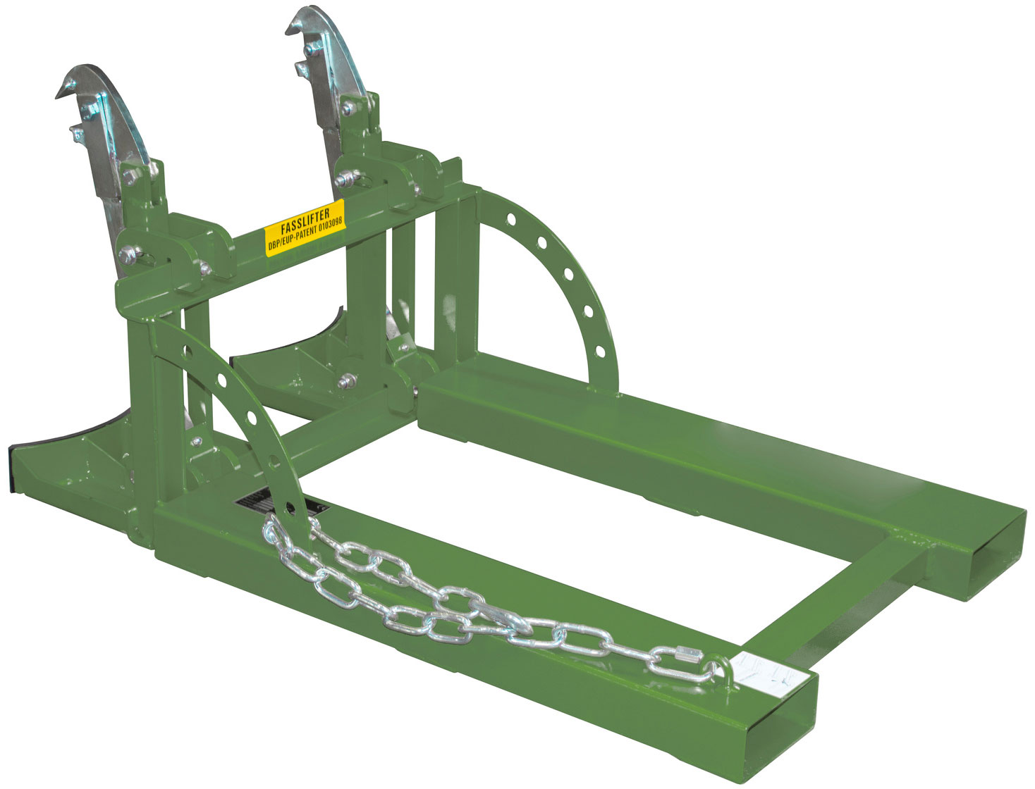 Bauer Fasslifter RS 60-II - RAL 6011 Transporthilfe für 2 Fässer 60 Liter - Fassheber resedagrün pulverbeschichtet (BA-4408-31-0000-4) Bild-01