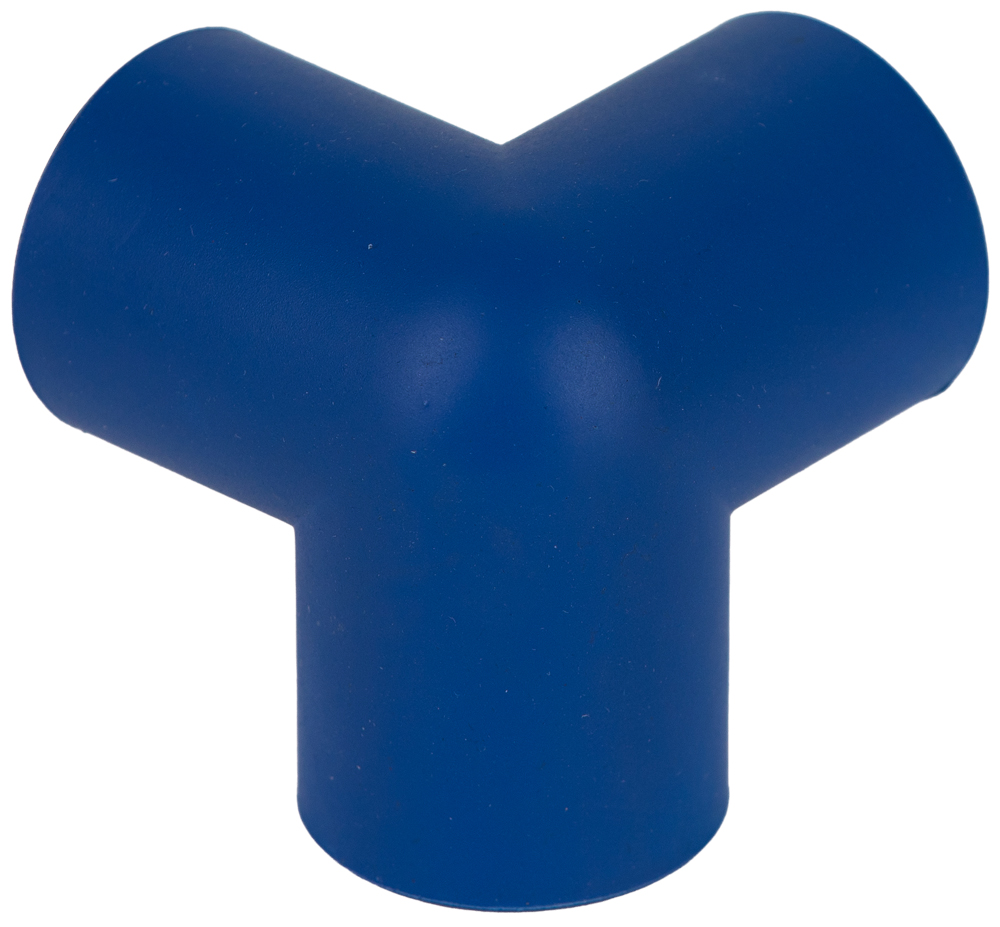 Knuffi Schutzprofil Schutzecken Typ A3D blau PU Schutzecken 90° T-Verbindung für Warnprofile aus Polyurethan - Eckschutz mit selbstklebenden Kanten (SM-PEA-10906) Bild-01