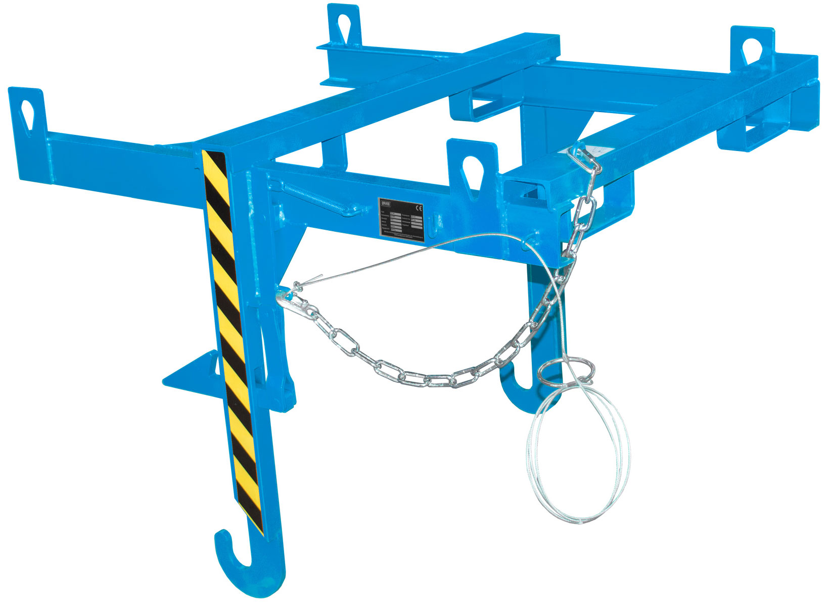 Bauer Stapelkippbehälter Traverse BKT-90 - RAL 5012 Kippvorrichtung kranbar mechanisch für Kippmulde 900 Liter - Schuttmulde lichtblau pulverbeschichtet (BA-4421-08-0000-3) Bild-01