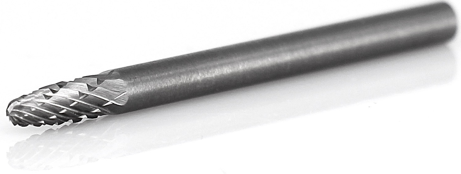 procut Hartmetallfrässtift Rundbogenform RBF F30306-6 Schaft-∅ 3 mm - Kopf-∅ 3 mm - Kreuzverzahnung (PC-F30306-6) Bild-01