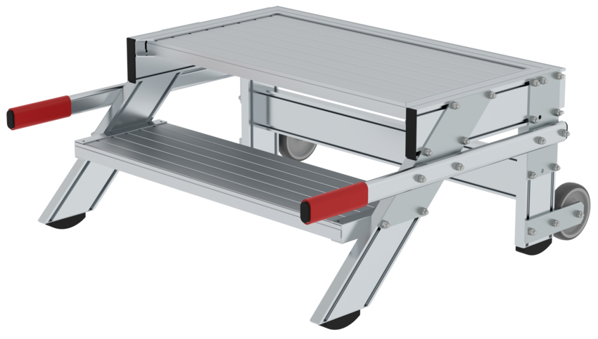 Günzburger Arbeitspodest 800 fahrbar Alu 2 Stufen Günzburger Steigtechnik Alu-Arbeitspodeste (GB-50015) Bild-02