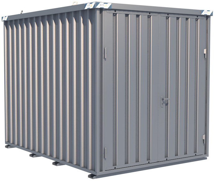 BOS Lagercontainer 3100 x 2300 x 2445 mm - 2-flügelige Tür auf 2,3 m Seite Container mit Tür 1950 x 2235 mm - Materialcontainer 3x2 m Serie SC10+ unmontiert (BOS-SC10-SZ) Bild-01