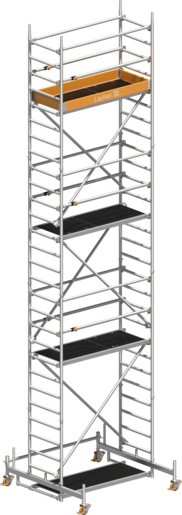 Rollgerüst Layher Uni Leicht P2 hawego 1413206 mit Telegeländer - Arbeitshöhe 8,31 m  (LS-1413206-H) Bild-03