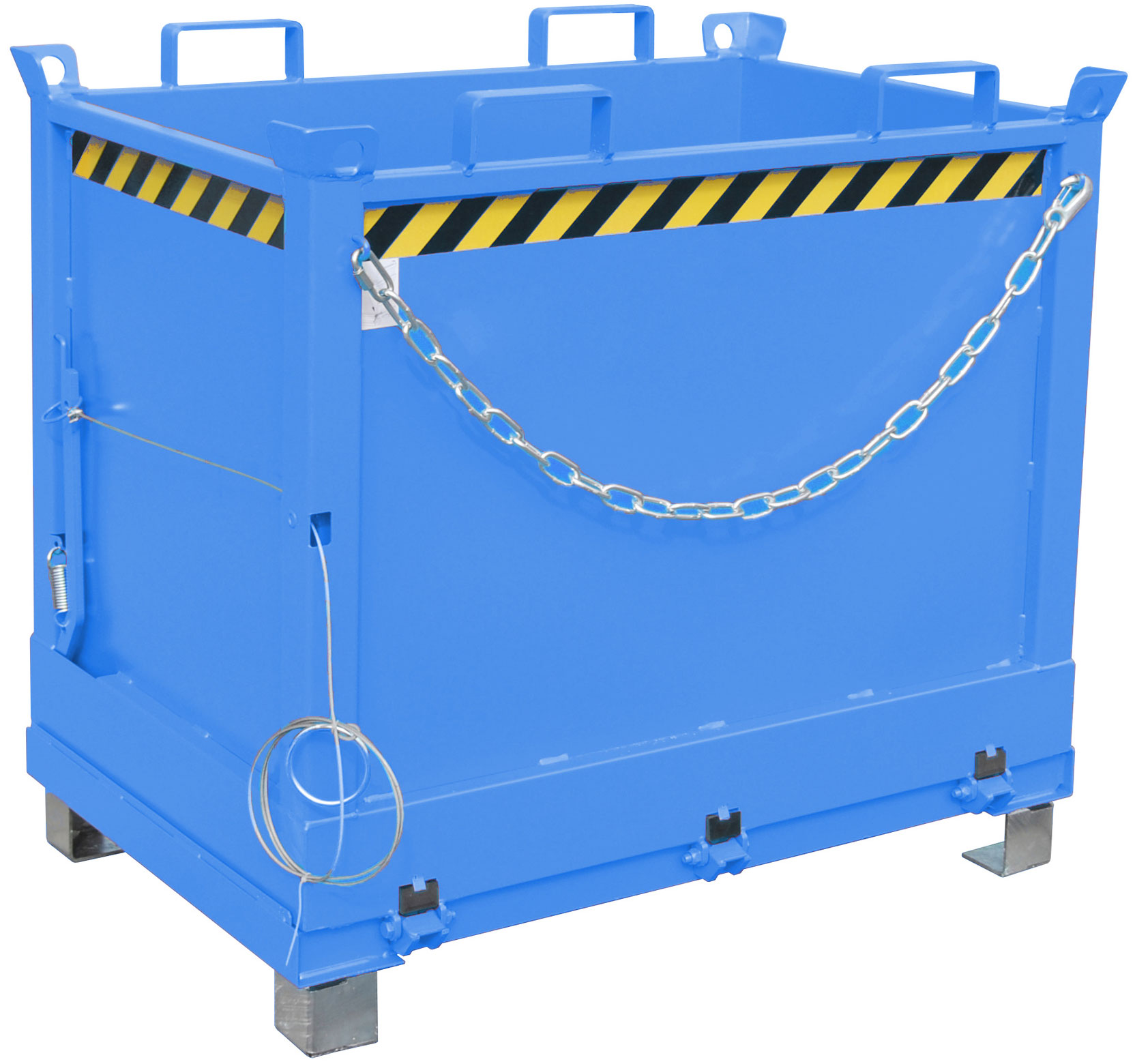 Bauer Klappbodenbehälter FB-750 - RAL 5012 Transportbehälter 750 Liter für Stapler - Container mit Klappboden lichtblau pulverbeschichtet (BA-4417-29-6000-3) Bild-01
