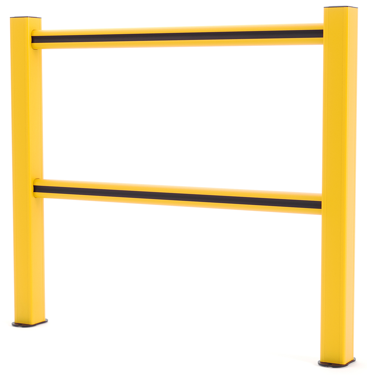 boplan Schutzgeländer HD Light gelb | schwarz - 1250 mm Personenleitsystem aus Kunststoff 1 Feld - 1100 mm Höhe | Extrilene Handlaufsystem RAL 1003 9005 (BP-PPHD-0010-1250YB) Bild-01