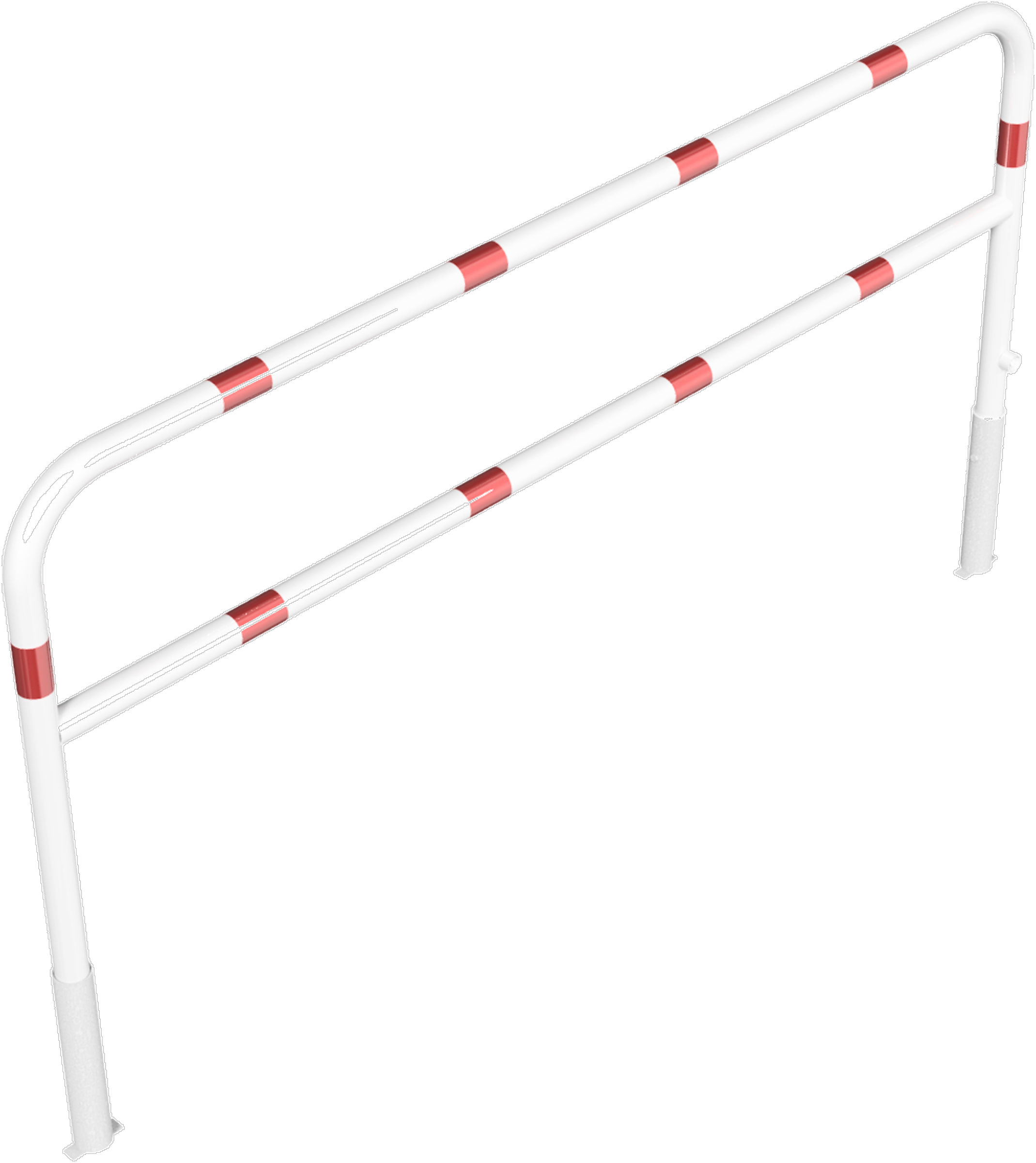 Schake Wegesperre Stahl mit Knieholm HD Ø 60 mm weiß | rot - 2500 x 1400 mm