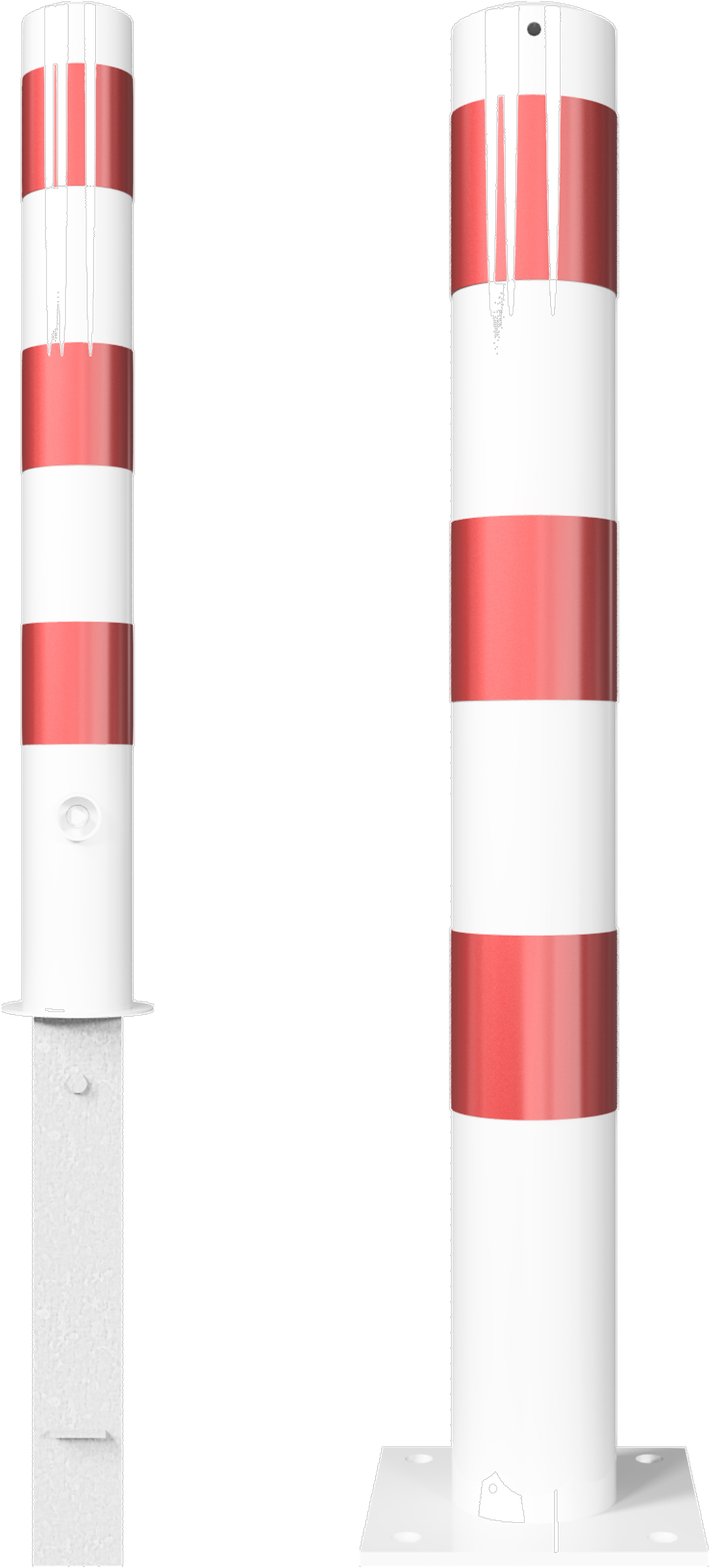 Schake Absperrpfosten Stahl Ø 102 mm weiß | rot