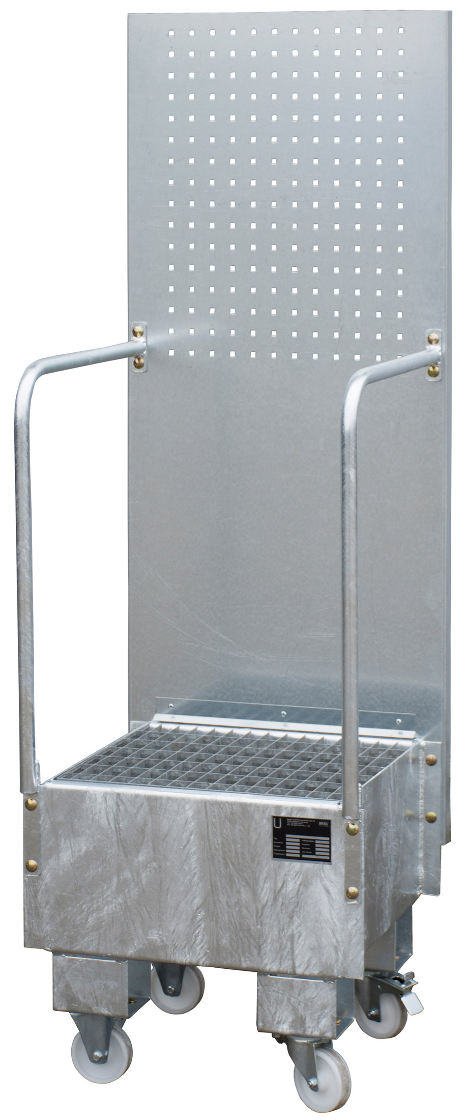 Bauer Auffangwanne fahrbar Stahl LPW 60-1 - verzinkt Gefahrstoffwanne mobil verzinkt mit Gitterrost - Stahlwanne für 1 Fass 60 Liter (BA-4447-55-0000-7) Bild-01