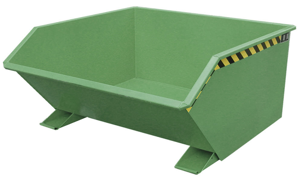 Bauer Muldenkipper GU-750 - RAL 6011 Kippmulde 750 Liter für Stapler - Schuttmulde resedagrün pulverbeschichtet (BA-4409-03-0000-4) Bild-01