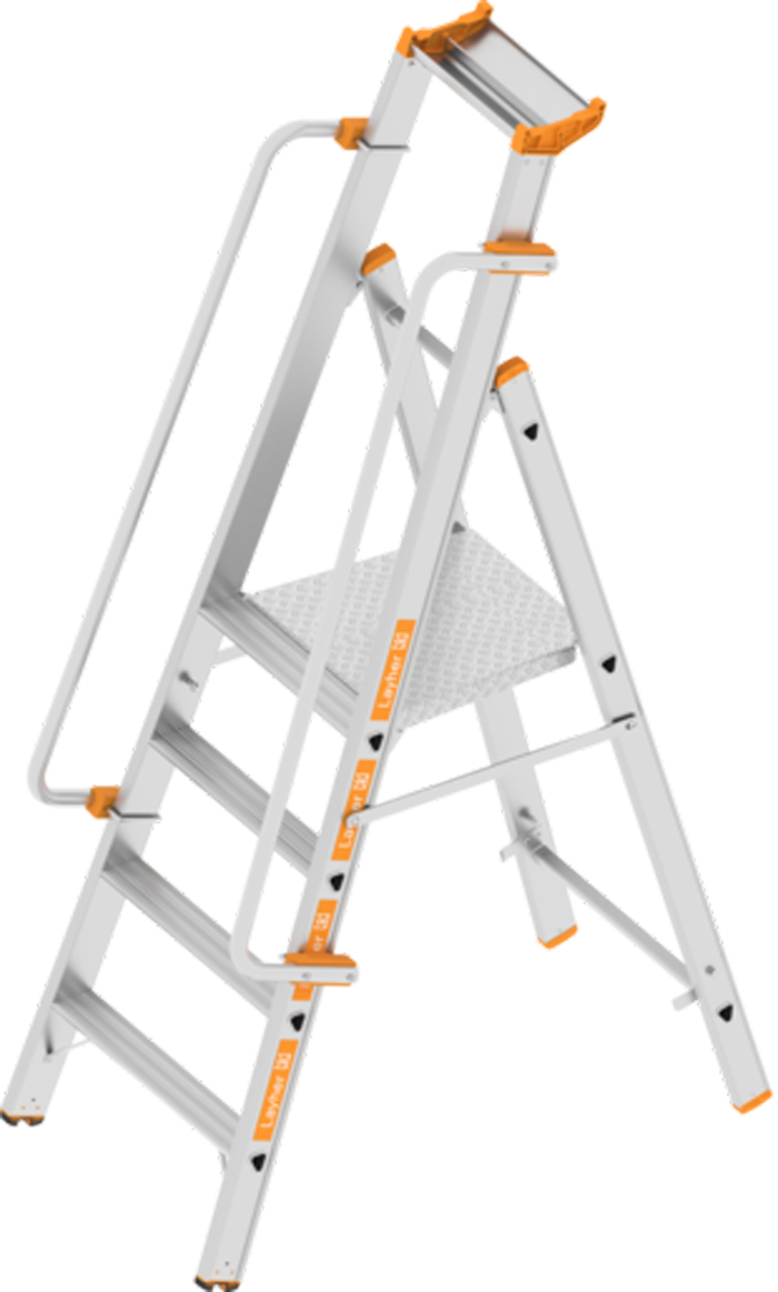 Layher Alu-Plattformleiter TOPIC 4 Stufen einseitig begehbar (LS-1074.504) Bild-01
