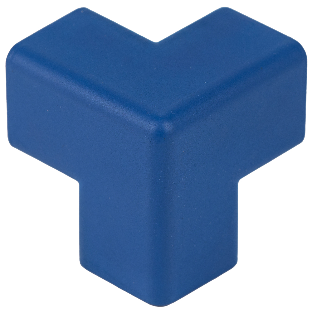 Knuffi Schutzprofil Schutzecken Typ E3D blau PU Schutzecken 90° T-Verbindung für Warnprofile aus Polyurethan - Eckschutz mit selbstklebenden Kanten (SM-PEE-10706) Bild-01